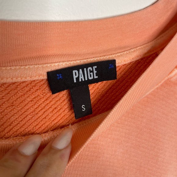 PAIGE peach crew neck sweatshirt top S - Picture 4 of 6